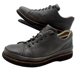 Samuel Hubbard Dress Fast Shoes Mens 10 Grey Leather Cap Casual Sneaker Walking